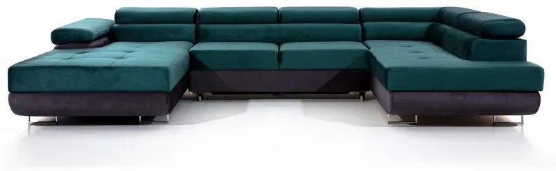 Sedacia súprava Roberto, Ľavá, zelená/biela (soro 34/soft 17)