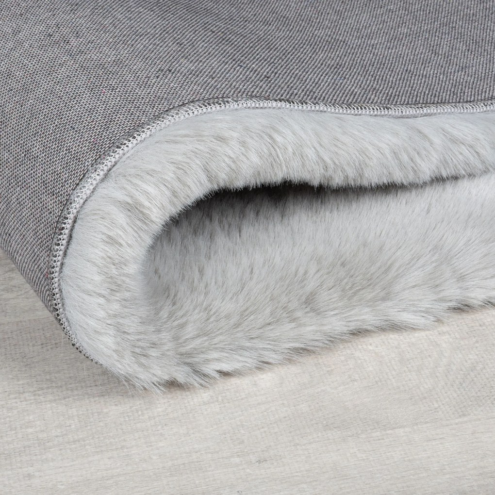 Kusový koberec Ivy Faux Fur Grey, 120x170, šedá, obývacia izba, Flair Rugs