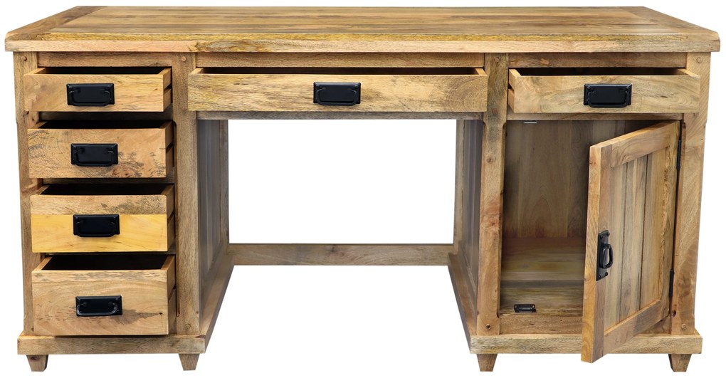 furniture-nabytek.cz - Drevený kancelársky stôl z masívu mango 160x80x80