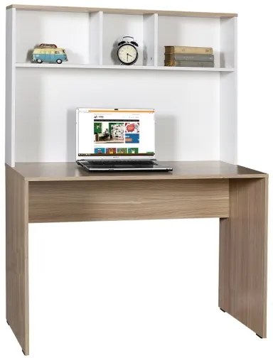 Pracovný stôl 149x110 cm biela/hnedá