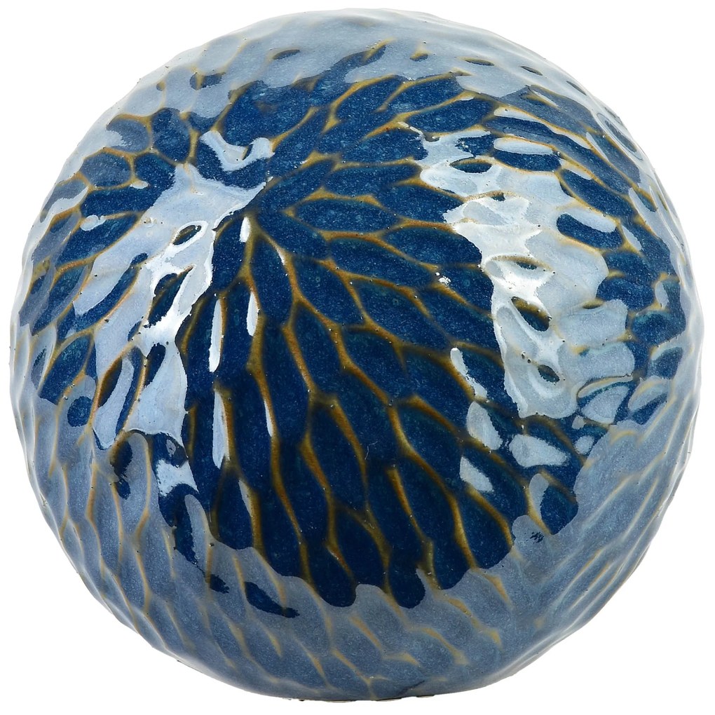 Keramická dekorativní koule Saggio Pattern 10 cm modrá