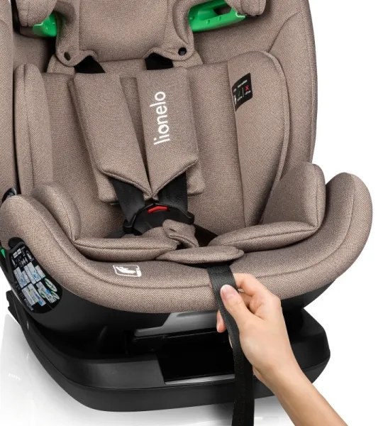 Lionelo - Otočná autosedačka so základňou LAVENDER i-Size 76-150 cm Béžová Latte