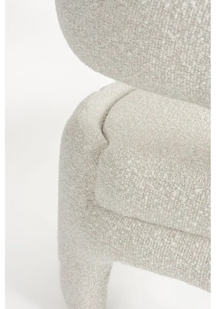 Biele kreslo z textílie buklé Nova – White Label
