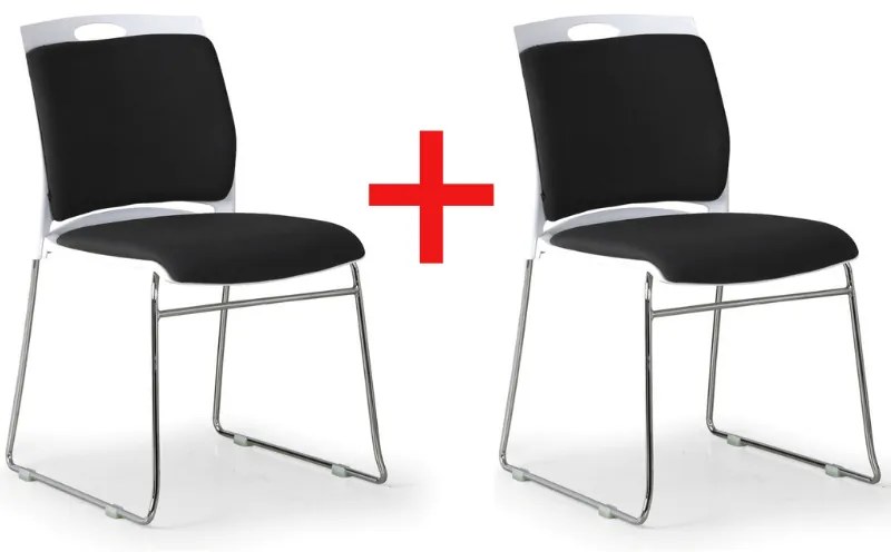 Konferenčná stolička BODA, 1+1 ZADARMO, čierna