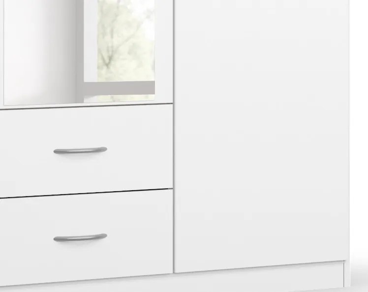 Šatníková skriňa Case, 136 cm, biela