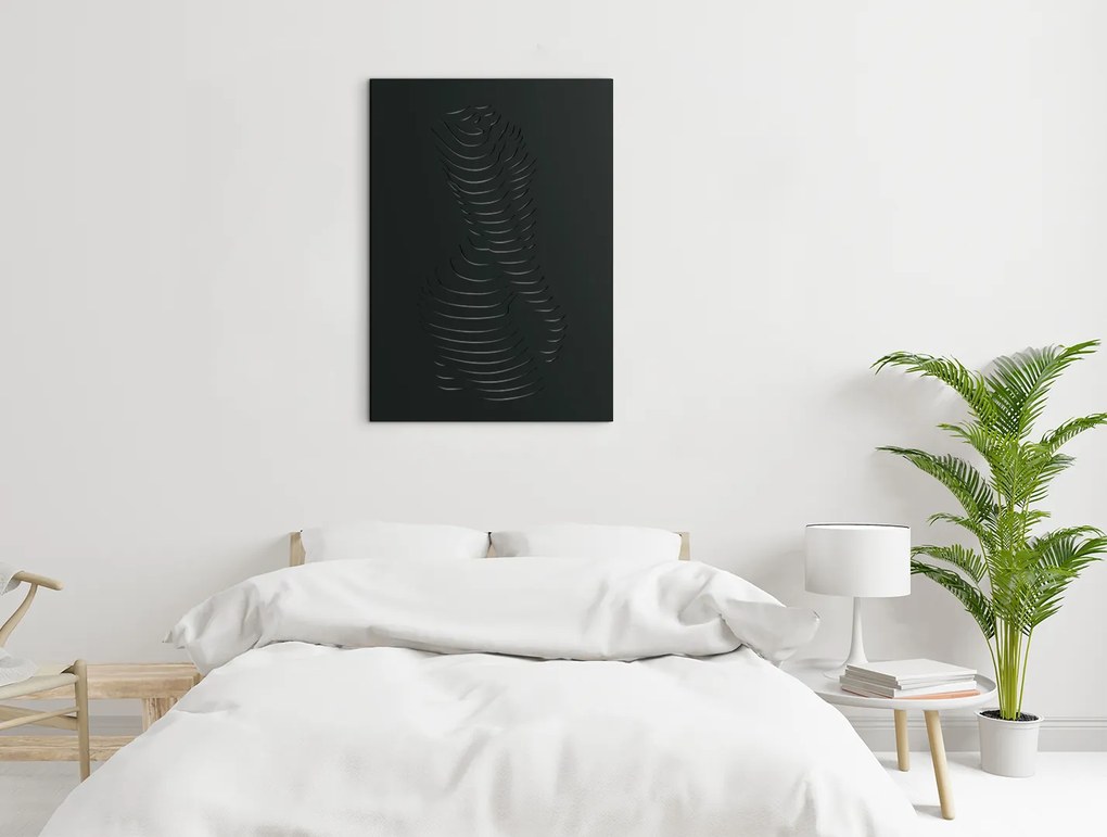 drevko Drevený abstraktný obraz Ženské krivky Rozmer obrazu: 44,5 x 31,5 cm, Farba dekorácie: Čierna