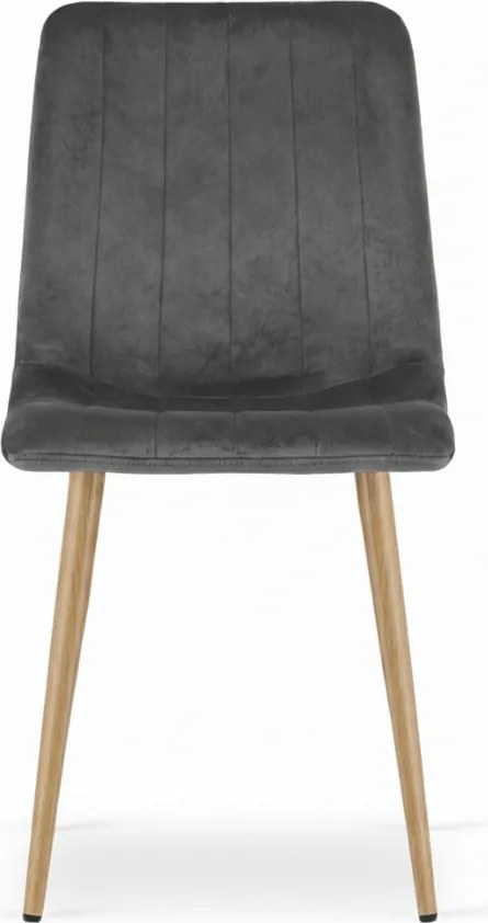 Tmavosivá zamatová stolička LAVA GRAPHITE GRAY