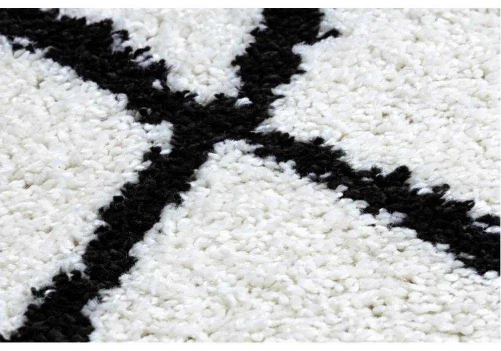 *Kusový koberec Shaggy  Cross biely atyp 60x250cm
