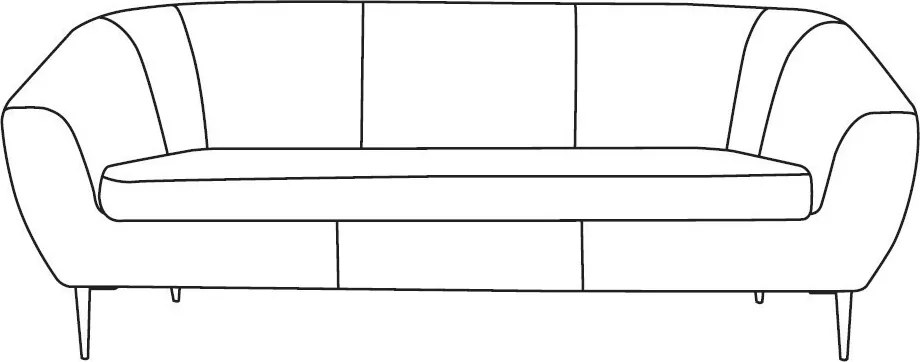 Trojmiestna pohovka Olivio, tmavo šedá zamatová látka