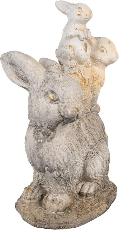 Béžovo-hnedá dekoratívna figúrka králičej rodinka - 27*18*43 cm
