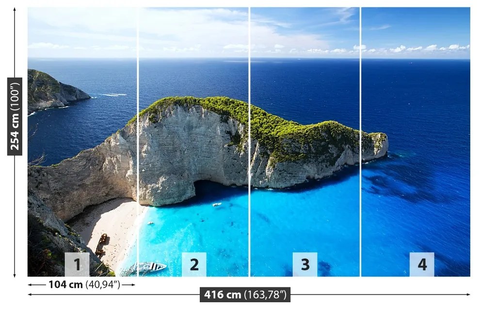 Fototapeta Vliesová Pláž navagio 250x104 cm