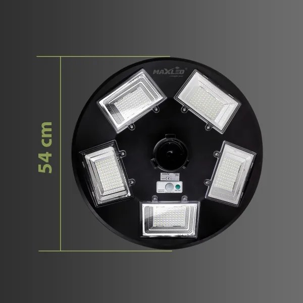 LED Solárna pouličná lampa so senzorom LED/22W/6V 6500K IP65 čierna + DO