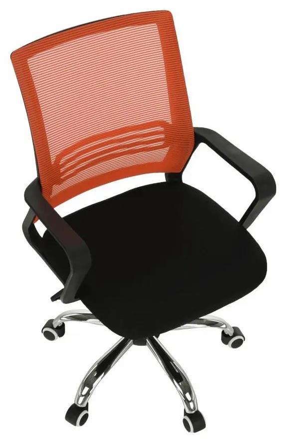 Tempo Kondela Kancelárska stolička, sieťovina oranžová/látka čierna, APOLO NEW