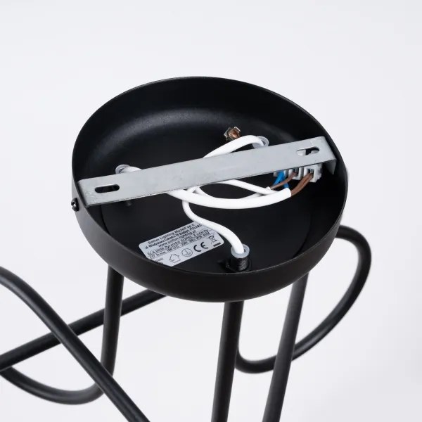 Sollux SL.1434 - Prisadený luster LOOP 3xE27/15W/230V čierna