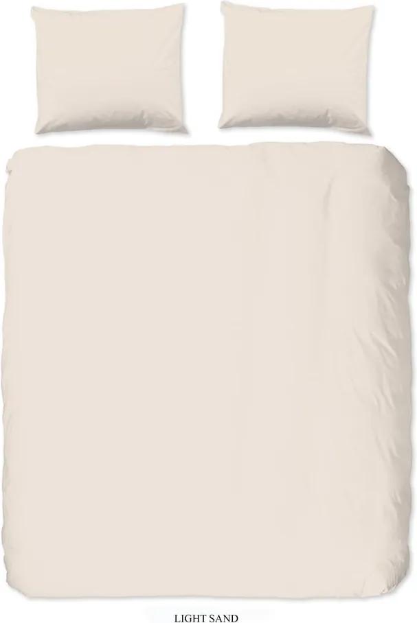 Béžové bavlnené obliečky na dvojlôžko Good Morning, 220 x 240 cm