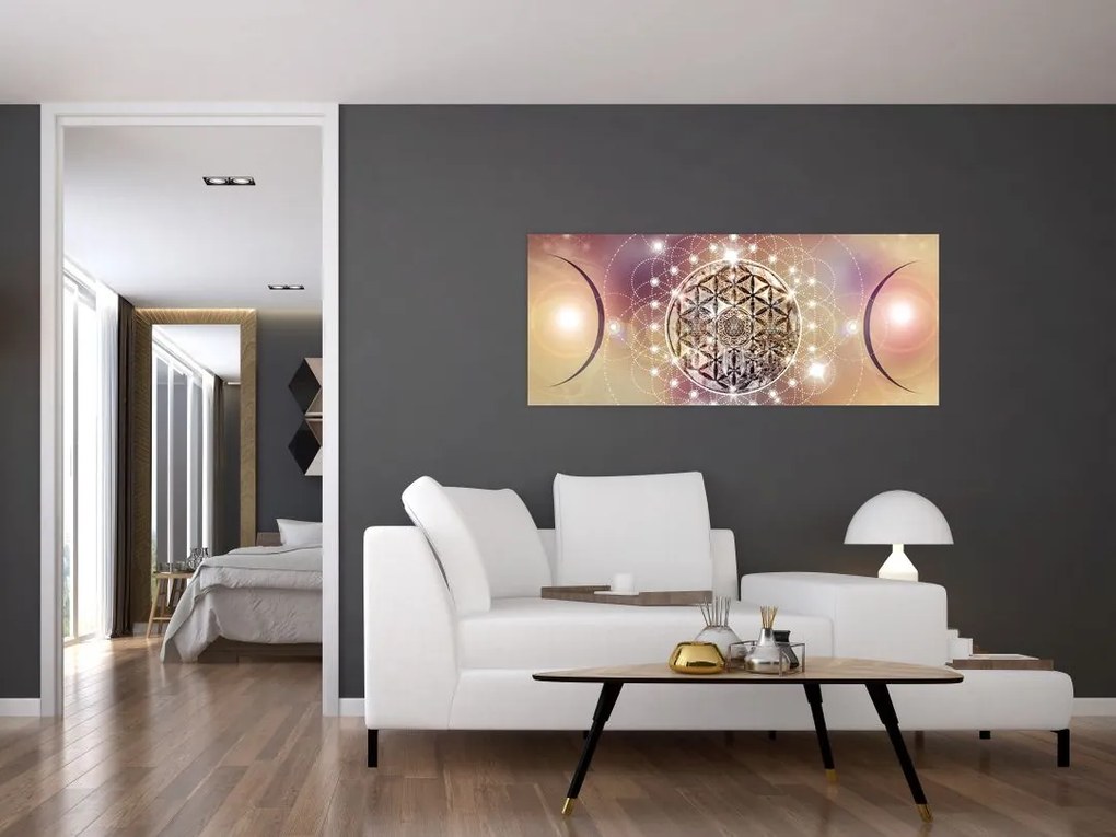 Obraz - Mandala s elementmi (120x50 cm)