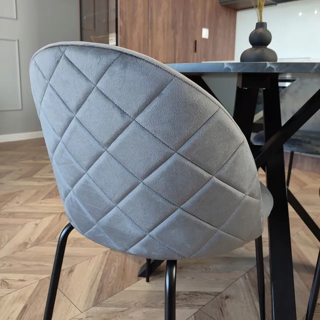 Jedálenská stolička FARGO zamatová, čierna / grafitová