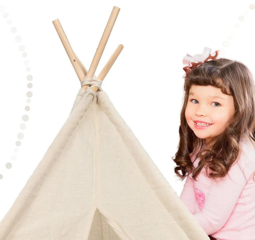 KX KX5187 Detský stan Tipi Wigwam 135 cm sivý