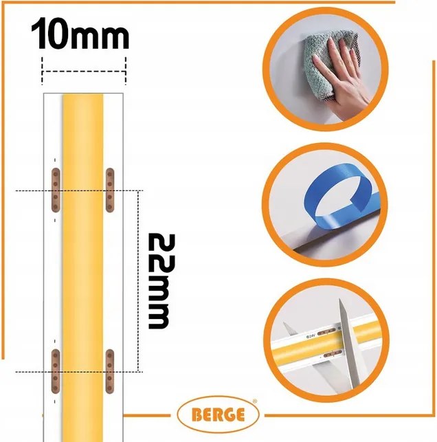 BERGE LED pásik COB Neon 24V - 528D - 15W/m - IP20 - 50m - 1650lm - teplá farba