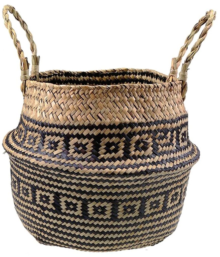 Tutumi Tutumi, prírodný kôš Boho 32x32x28 cm 322177, hnedá-čierna, HOM-06662