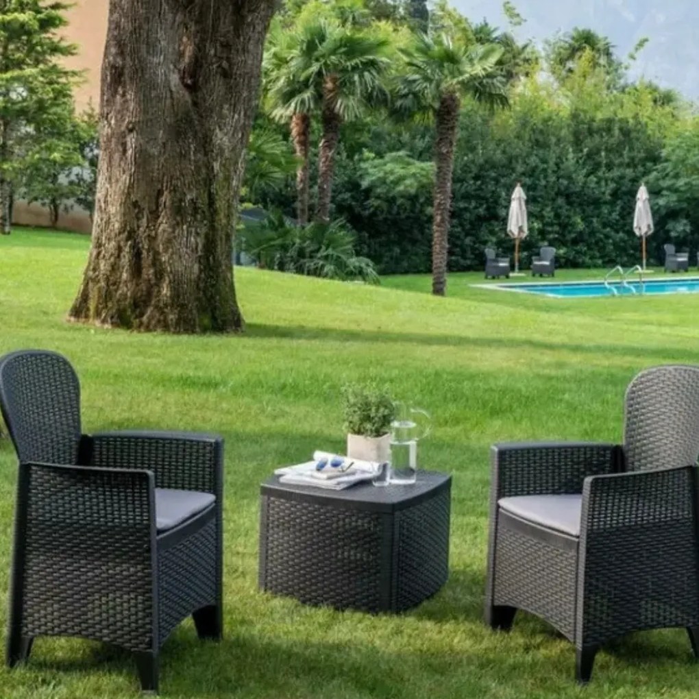 I.P.A.E-Progarden Záhradný set TREE, 3-dielny, antracitová