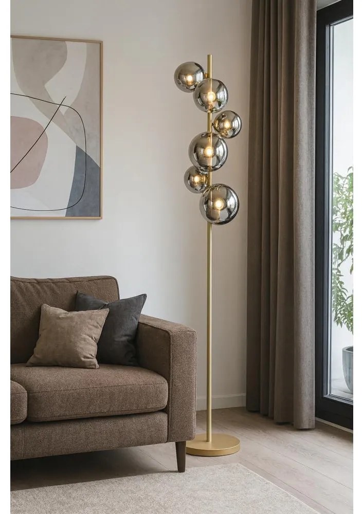 Brilagi - LED Stojacia lampa MILLA 7xG9/3W/230V zlatá/dymová