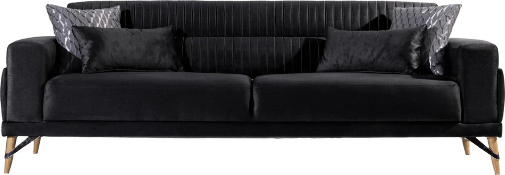 XXXLutz TROJMIESTNA POHOVKA, textil, čierna Livetastic - Sedačky - 002839000401