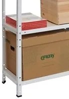 Policový regál do domácnosti, 1700 x 750 x 300 mm, 75 kg, biely