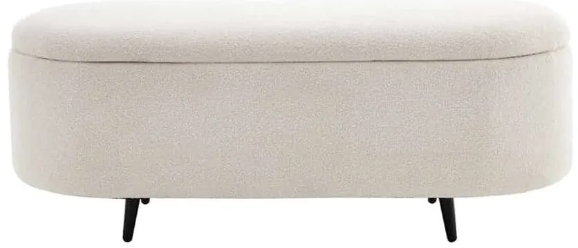 Dizajnová lavica s úložným priestorom Fashion biela bouclé 110cm