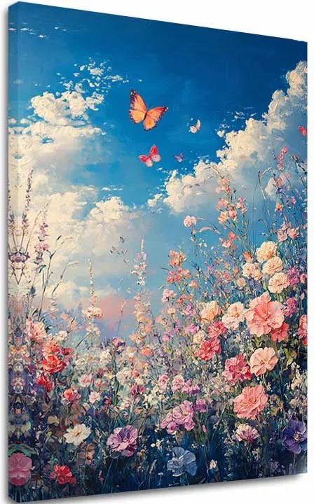 Obraz Motýle na Rozkvitnutej Lúke - Farebná Elegancia