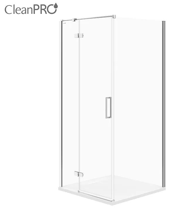 Cersanit Jota, rohový sprchovací kút 90 (dvere ľavé) x 90 (stena) x 195, 6mm číre sklo, chrómový profil, S160-001