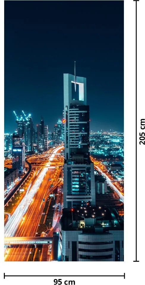 Fototapeta na dvere - Dubajská noc (95x205cm)