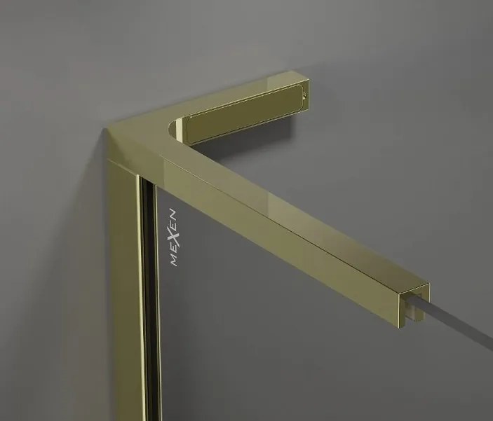 Mexen Kioto, stabilizačná vzpera typ L pre Walk-In sprchové zásteny, ľavá/pravá, zlatá matná, 800-03-55
