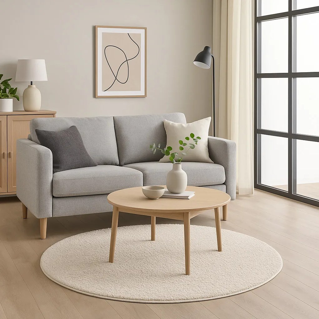 Kusový koberec Velur Ultra biely kruh, 400x400 (priemer) kruh, biela, obývacia izba, AladinWorld Expres