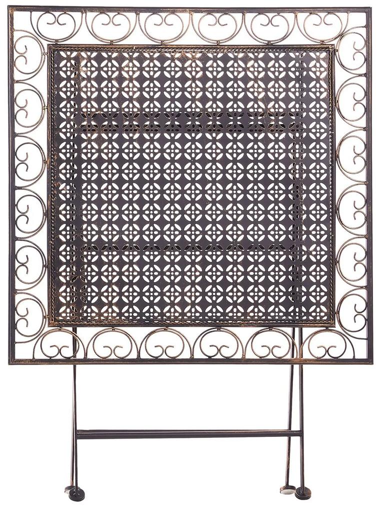 Záhradný stôl kovový skladací 70 x 70 cm čierny BORMIO Beliani
