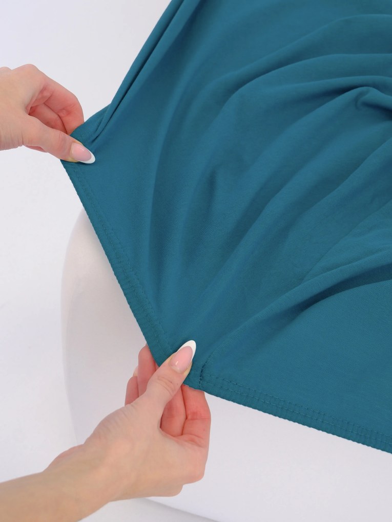 Jersey plachta do postieľky Classic 60 × 120 cm - petrolejová