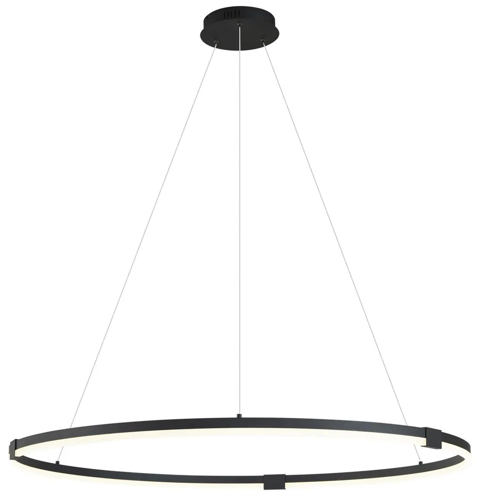 Dizajnové závesné svietidlo čierne 120 cm vrátane LED 3-krokového stmievania - Anello