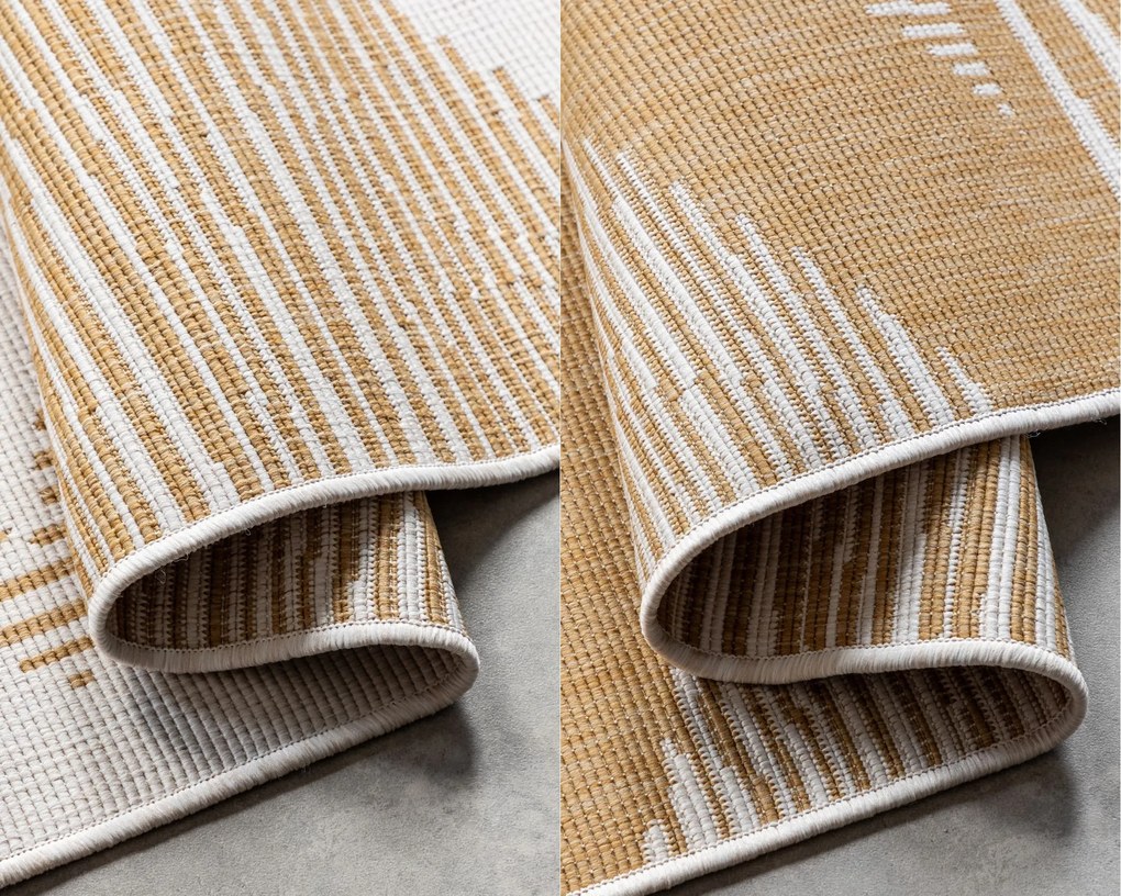 ELLE Decoration, Kusový koberec Gemini 106017 Ochre z kolekcie Elle – na von aj na doma, 120x170, žltá, chodba / predsieň