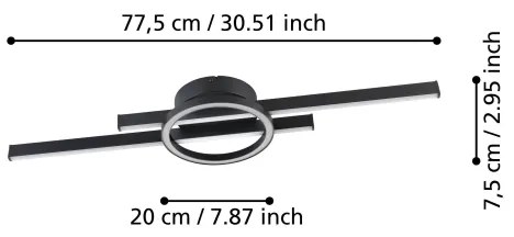 Eglo 900953-LED RGBW Stmievateľné stropné svietidlo AMANDOLO 23,5W/230V čierna + DO