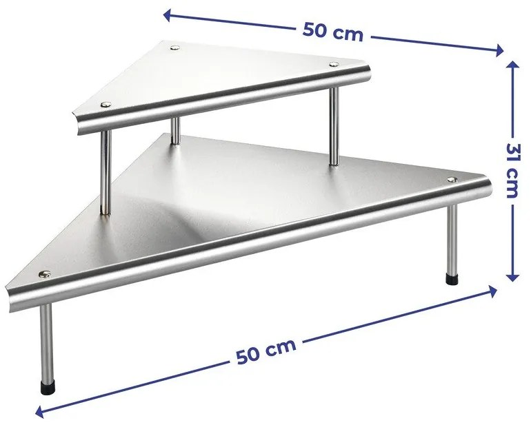 Prídavná polička z nehrdzavejúcej ocele Massivo - Maximex