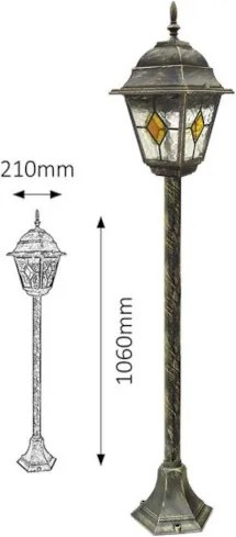 Outdoor stojaca lampa Tiffany Rabalux 8185 MONACO IP43