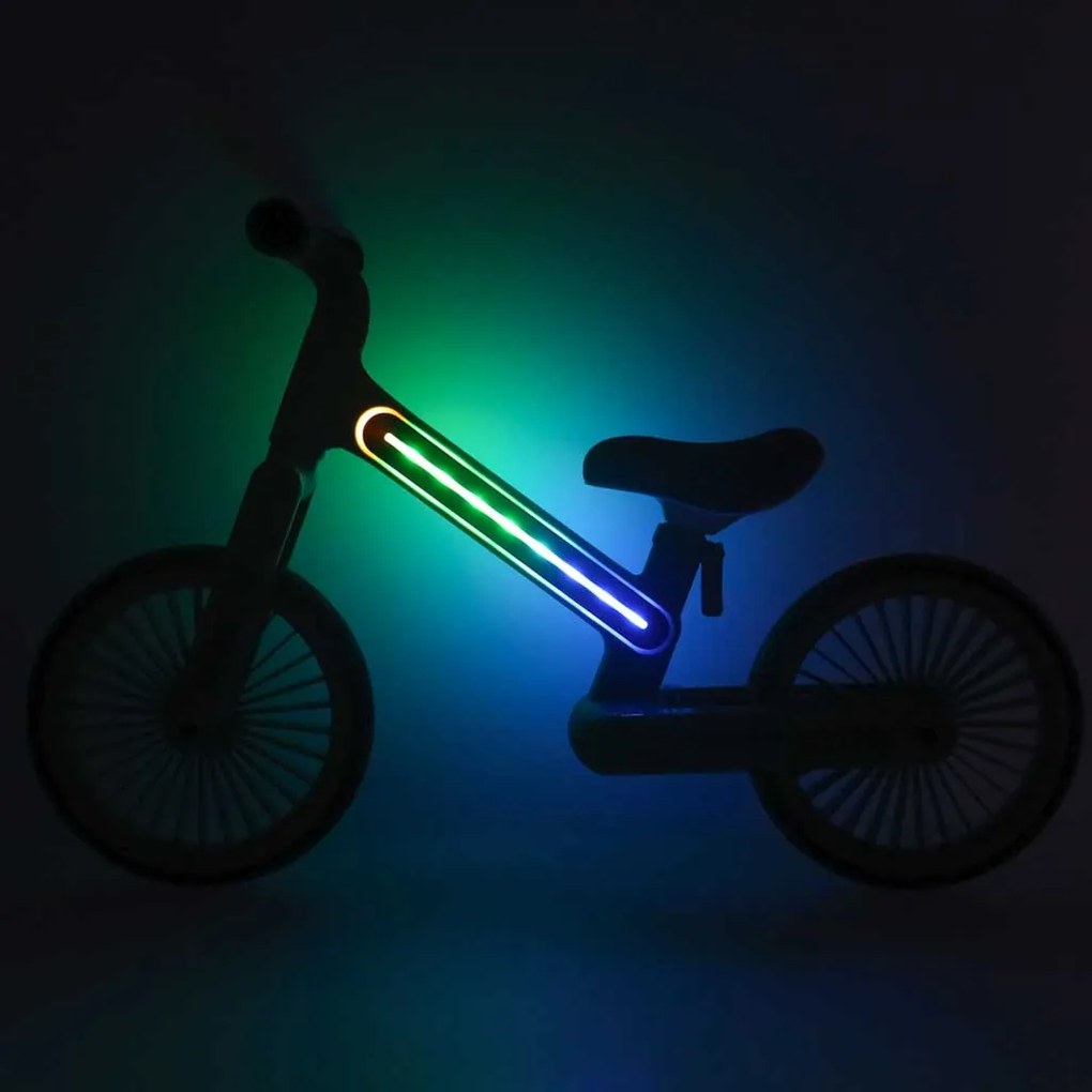 KIK Detský bežecký bicykel Fix Glow LED čierny