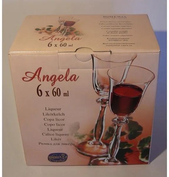 BOHEMIA ANGELA POHÁR NA LIKÉR 60ML SADA 6 KS