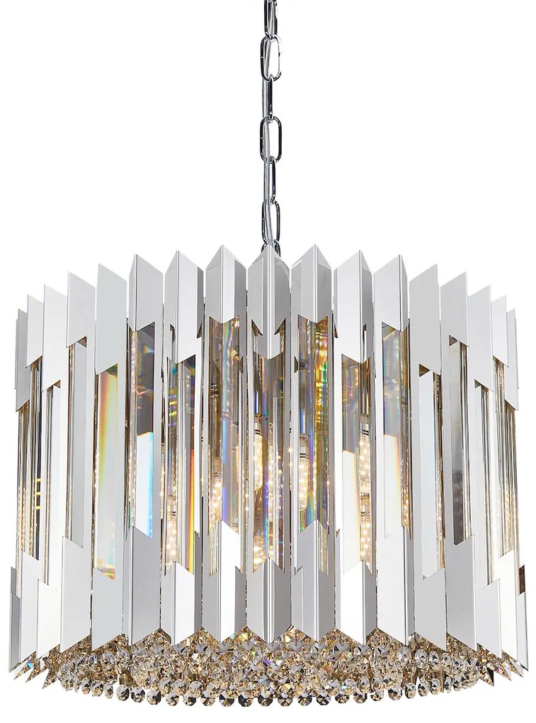EUlight Luster Ritz, 1x krištáľové/chrómové kovové tienidlo, (fi 42cm), ch