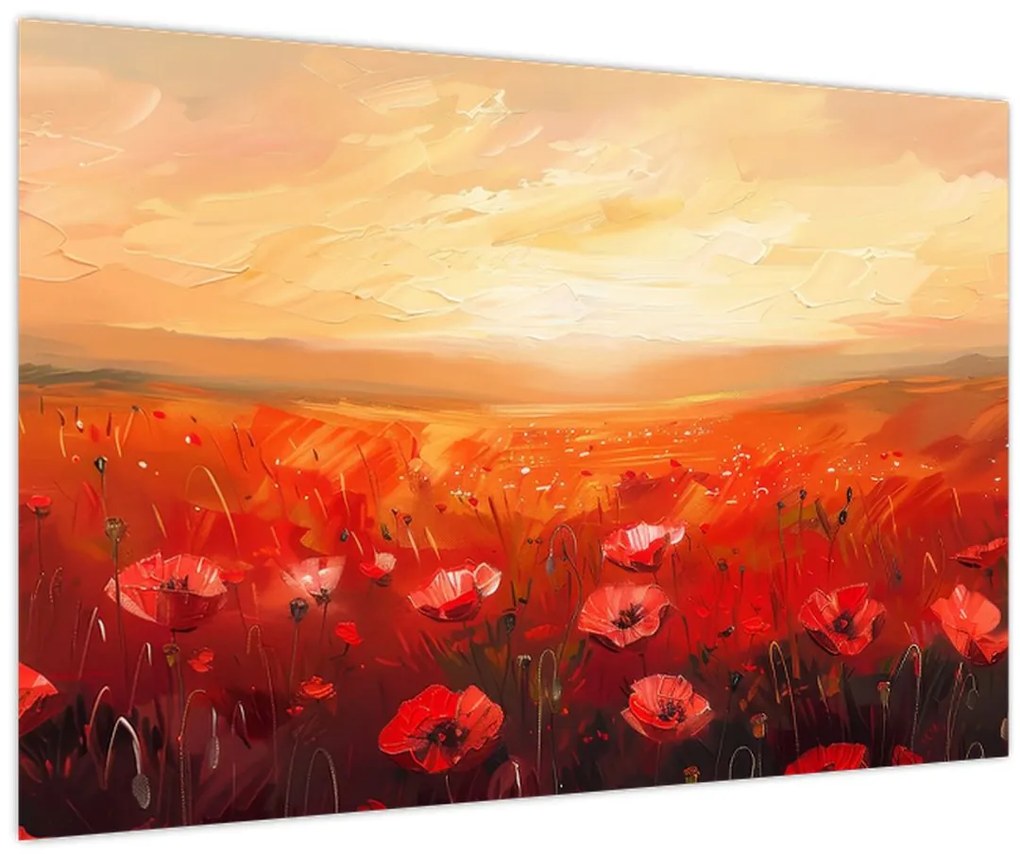Obraz - Pole vlčích makov (90x60 cm)