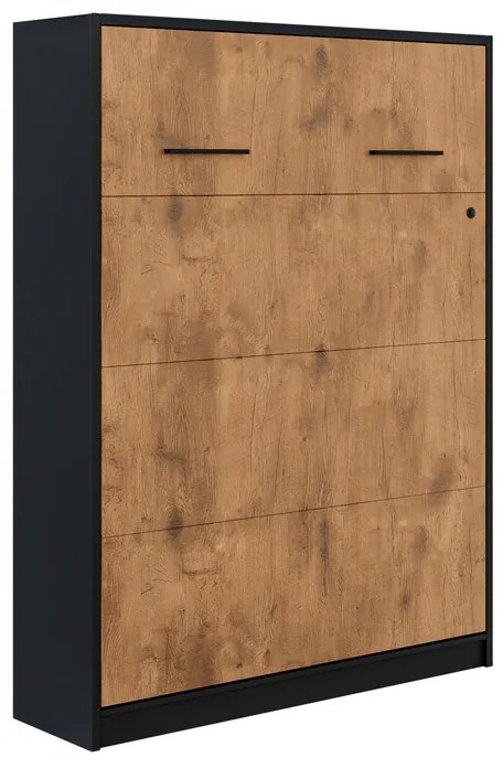 Moderný polohovací nábytok 160x200 vertikálny - čierny / dub lancelot