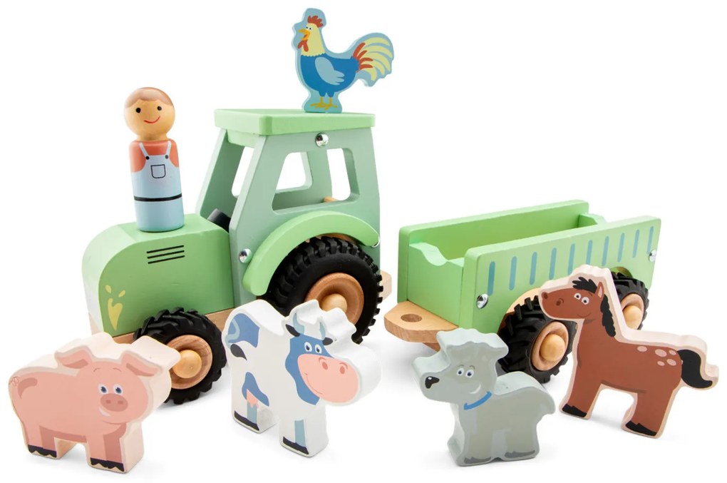 Traktor s valníkom a zvieratkami