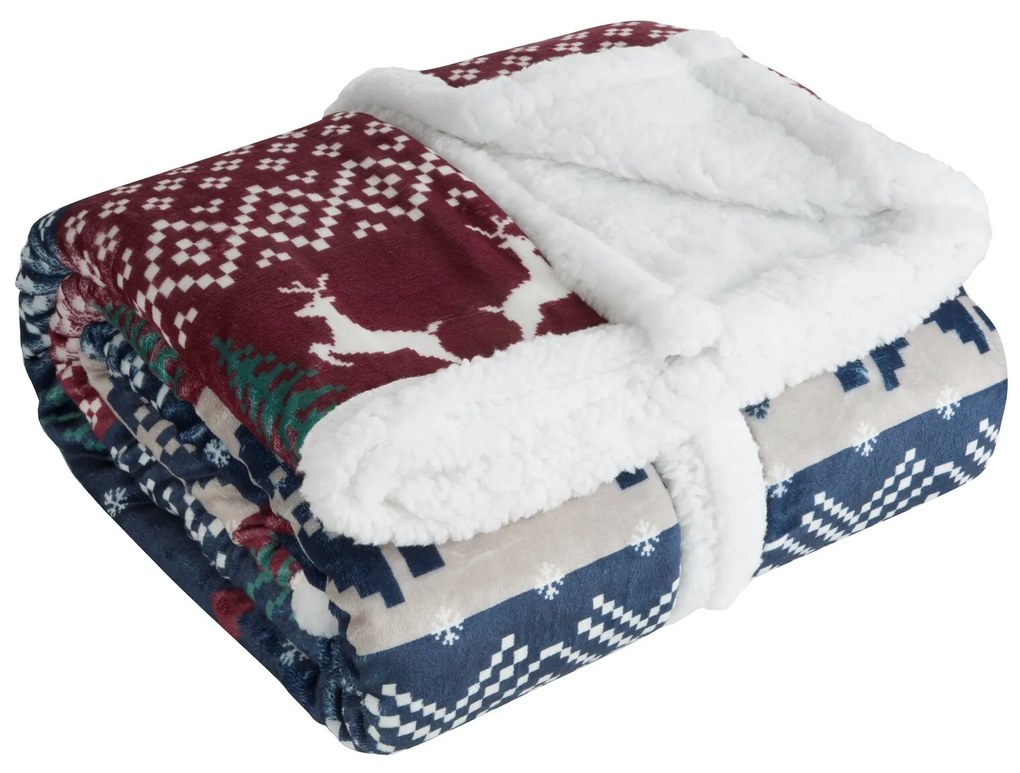 CHLPATÁ VIANOČNÁ DEKA NORDIC1 150X200 CM VZOROVANÁ