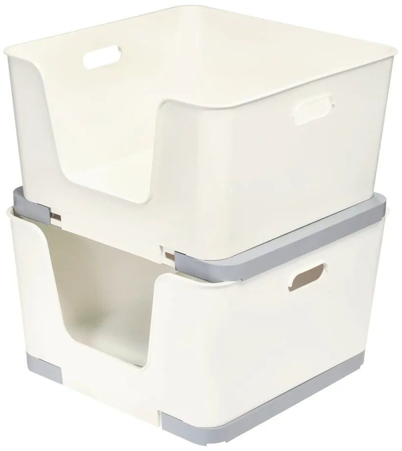 Biely úložný box iDesign Eco Open, 39 x 39 cm