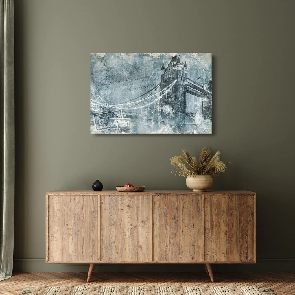 Obraz - Tower Bridge v chladných tónoch (90x60 cm)